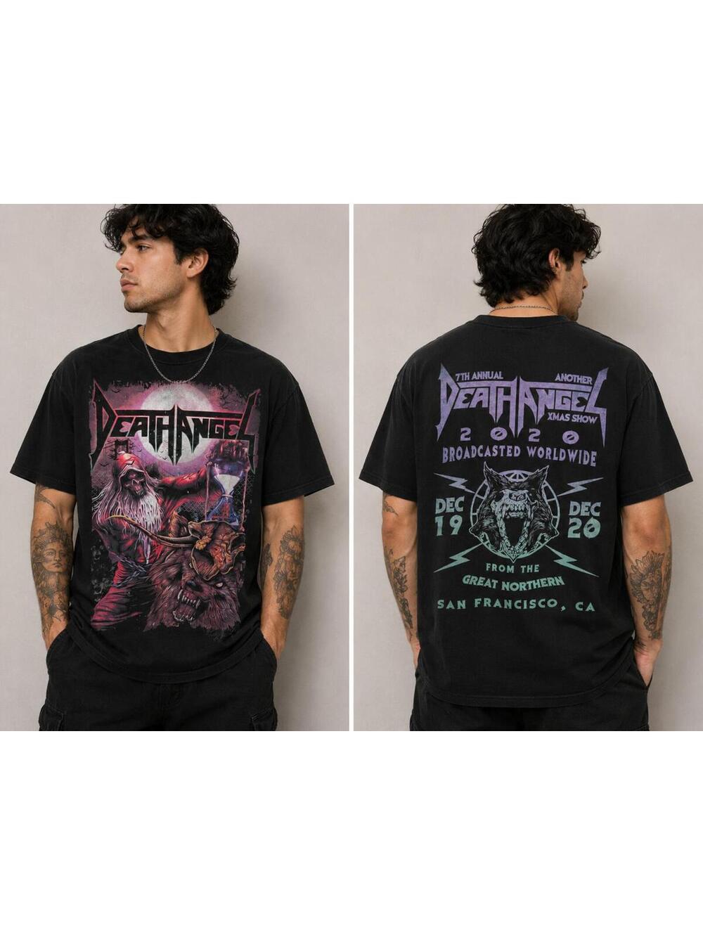Death Angel 2020 Xmasโ Show Black Graphic T-Shirt